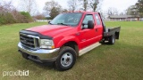 2004 Ford F350 Flatbed Truck, s/n 1FDWX37PX4EA80793: Ext. Cab, Powerstroke
