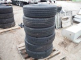 (6) Continental 225/70R19.5 Factory Take Off Trailer Tires
