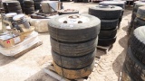 (4) Used 295/75R22.5 Tires & Rims