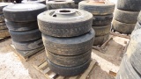 (4) Used 295/75R22.5 Tires & Rims