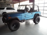 1992 Jeep Wrangler, s/n 2J4FY29S0NJ558052 (No Title - Bill of Sale Only): C