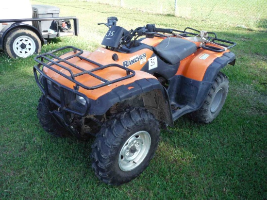 2000 Honda Rancher ATV, s/n 478TE244XYA008046 (No Title - $50 MS Trauma Car