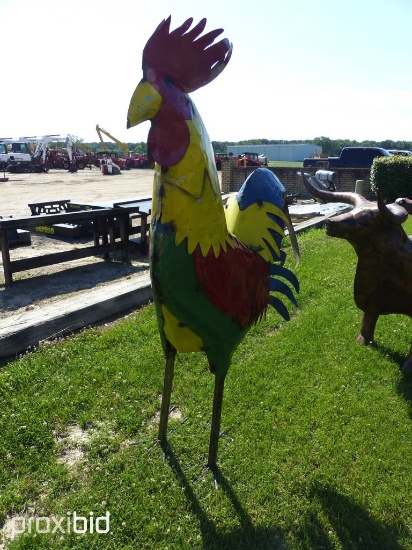 6' Metal Rooster