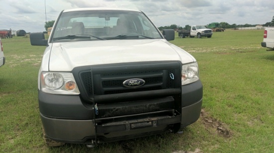 2008 FORD F150 EXTENDED CAB FWD, 4 DOOR, WHITE, 153,779mi.  s/n 1FTRX14W68F