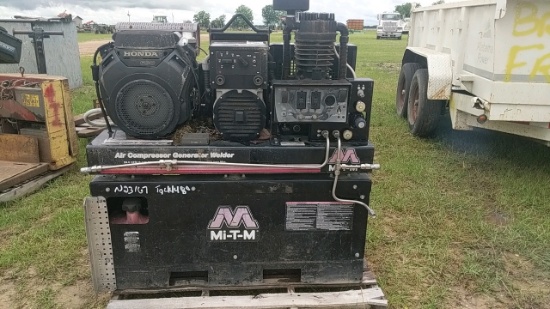 MI-T-M  5000 WATT AIR COMPRESSOR, GENERATOR, WELDER W/ HONDA MOTOR, MODEL A