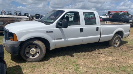 2006 FORD F350 POWER STROKE TURBO DIESEL CLUB CAB TRUCK WHITE MILES AS SHOW