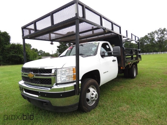 2014 Chevy 3500HD Flatbed Truck, s/n 1GB3CZCGXEF144083: Vortec 6.0L Eng., A