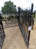 Unused 2021 Greatbear 20' Bi-parting Wrought Iron Gate: Deer Artwork