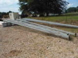 Lot of (7) 30' Metal Light Poles w/ Fixtures: No Bulbs