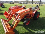 Kubota L3200DT MFWD Tractor, s/n 61026: LA524 Loader, Meter Shows 1453 hrs