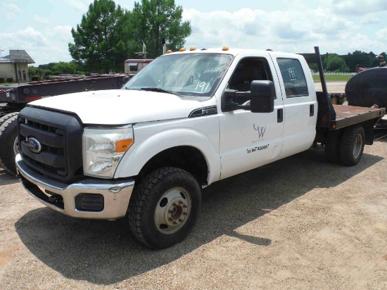 2012 Ford F350 4WD Flatbed Truck, s/n 1FD8W3H66CED16565: 4-door, Odometer S
