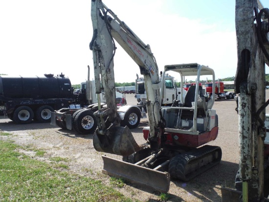 Takeuchi TB235 Mini Excavator, s/n 123500809: Canopy, Blade, Meter Shows 66