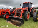 Kubota M9000HDC MFWD Tractor, s/n 60267: BushHog M546 Loader w/ Bkt., Meter