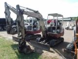 Takeuchi TB235 Mini Excavator, s/n 123500808: Canopy, Blade, Meter Shows 41