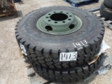 (2) Goodyear 11.00R20 Tires on Budd Rims