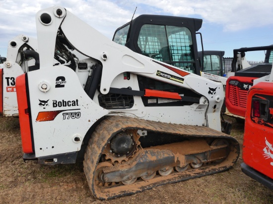 2018 Bobcat T750 Skid Steer, s/n AT5T12667: Rubber Tracks, No Bucket