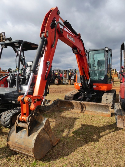 2019 Kubota KX057-4R3A Midi Excavator, s/n 30301: C/A, Blade, Hyd. Thumb, M