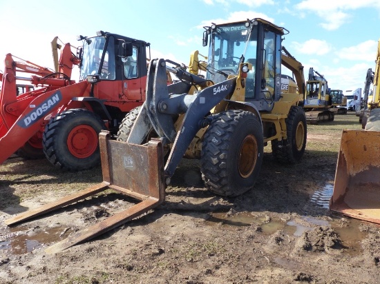 2012 John Deere 544K Rubber-tired Loader, s/n DW544KZLCE647159: C/A, Forks,