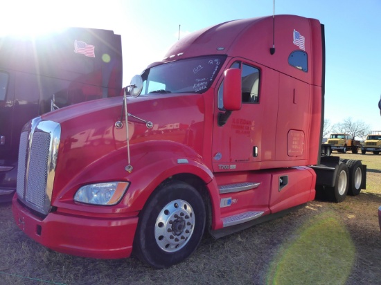 2012 Kenworth T700 Truck Tractor, s/n 1XKFDP9X0CJ296633: T/A, Sleeper, Pacc