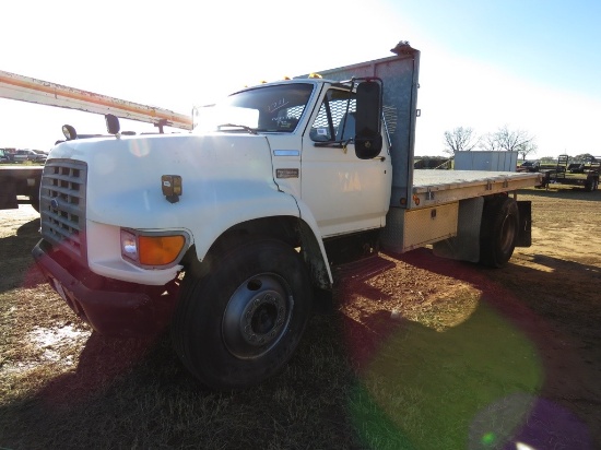 1995 Ford F700 Flatbed Truck, s/n 1FDNF70J9SVA45459