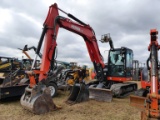 2019 Kubota KX080-4 Midi Excavator, s/n 47439: C/A, Thumb, Extra Bkt., Mete