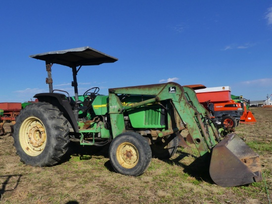 John Deere 5510 Tractor, s/n LV5510S150355: JD 175 Front Loader w/ Bkt., Me