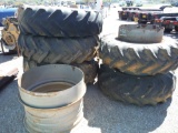 (5) Tractor Tires and (6) Rims