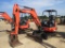 2017 Kubota KX033-4R1A Mini Excavator, s/n 10505: Canopy, Rubber Tracks, Bl