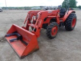 Kubota M7060D MFWD Tractor, s/n 72134: Rollbar, LA1154 Loader w/ Bkt., Mete