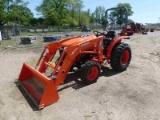 Kubota L2501 MFWD Tractor (No Serial Number Found): Loader, Hydrostatic, 3P