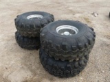 Set of (4) Super Swampers 18.5/44-16.5LT Tires w/ Chrome Wheels
