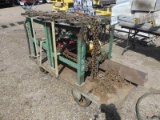 Lot containing Trolley Car, 2 Welding Tables, 4 20' Chains, 4 4' Chains, Ta