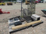 Lot containing 3 Cages, 3 Space Heaters & Grill