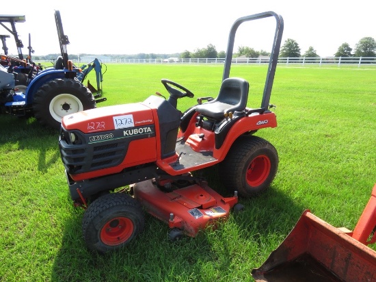Kubota BX1800D MFWD Tractor, s/n 5A140: 54" Belly Mower, Meter Shows 1265 h