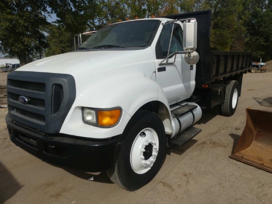 2011 Ford F750 XL Flatbed Dump Truck, s/n 3FRXF7FJXBV103090: S/A, Cummins D