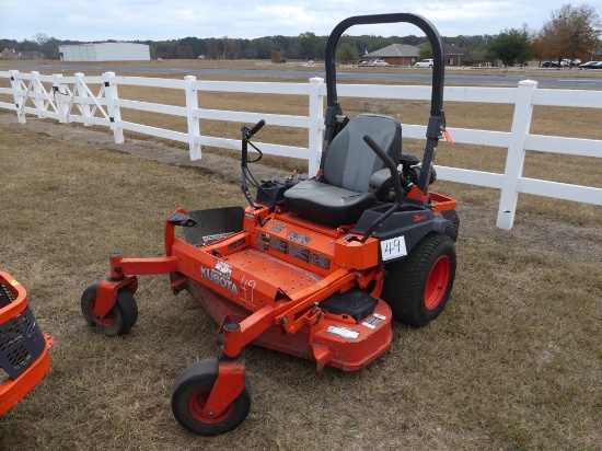 Kubota Z724 Zero-turn Mower, s/n 10924: Meter Shows 636 hrs