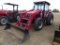 Mahindra 8560 MFWD Tractor, s/n KNGC1111: Cab, Mahindra 285 Loader, Drawbar