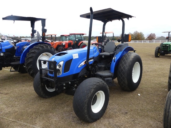 New Holland TN60A MFWD Tractor, s/n HJE099917: Rollbar Canopy, Turf Tires,