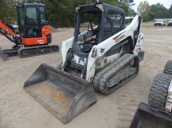 2019 Bobcat T595 Skid Steer, s/n B3NK31211: Canopy, GP Bkt., Rubber Tracks,