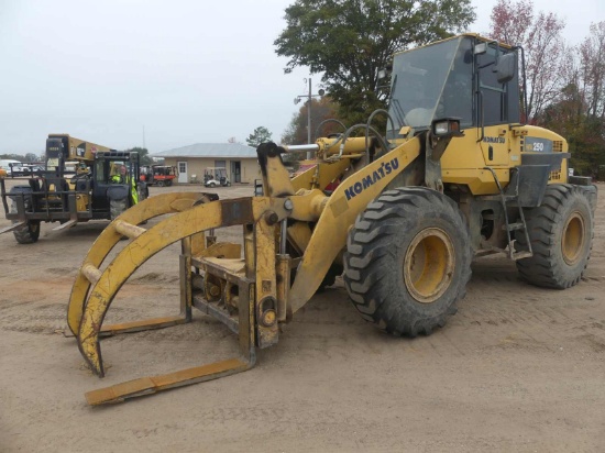 2004 Komatsu WA250-5 Rubber-tired Loader, s/n 70268: Encl. Cab, Forks w/ To