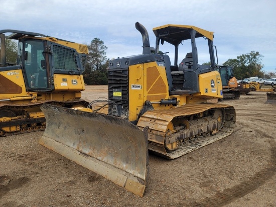 2016 John Deere 650K Dozer, s/n 1T0650KXCGF292389: Canopy, 6-way Blade, Met