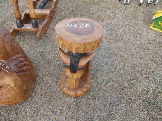 Teak Horsehead Stool