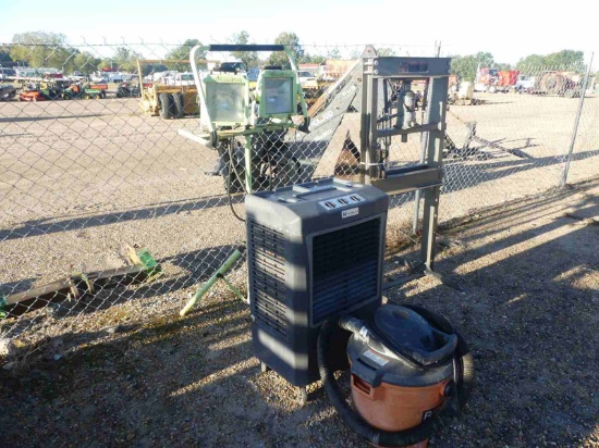 Ridgid Shop Vac, Hessaire Swamp Cooker and Light Stand