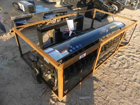 Unused Mower King 72" Angle Broom Attachment for Skid Steer