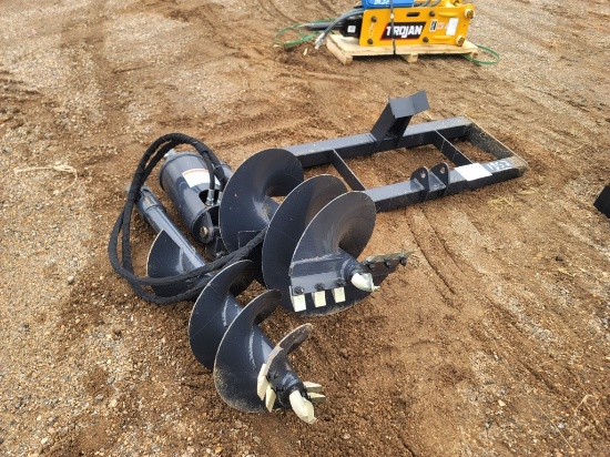 Wolverine Auger w/ 2 Bits for Skid Steer: Quick Attach