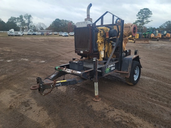 2012 Sykes GP200 8" Portable Trash Pump, s/n AP200190: Cat Diesel, Self-pri