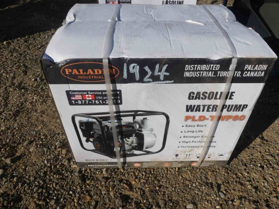 Unused Paladin 3" Trash/Water Pump: 7hp Gas Eng.