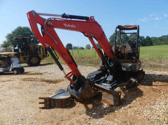 2021 Kubota KX057-5 Mini Excavator, s/n 10429 (Salvage): Burned, w/ 2 Bucke
