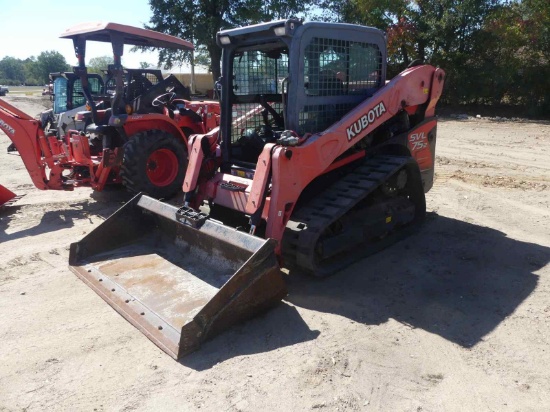 2017 Kubota SVL75-2 Skid Steer, s/n 33030 (Salvage): C/A, Hyd. QC, GP Bkt.,