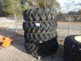(4) Kubota 18.4R30 Tractor Tires and Rims: 3 New, 1 Used